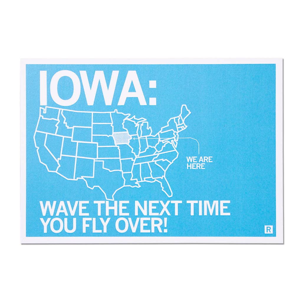 Iowa Fly Over Postcard - Adult & Kids T-Shirts, Sweatshirts & Hoodies apparel design preview 1