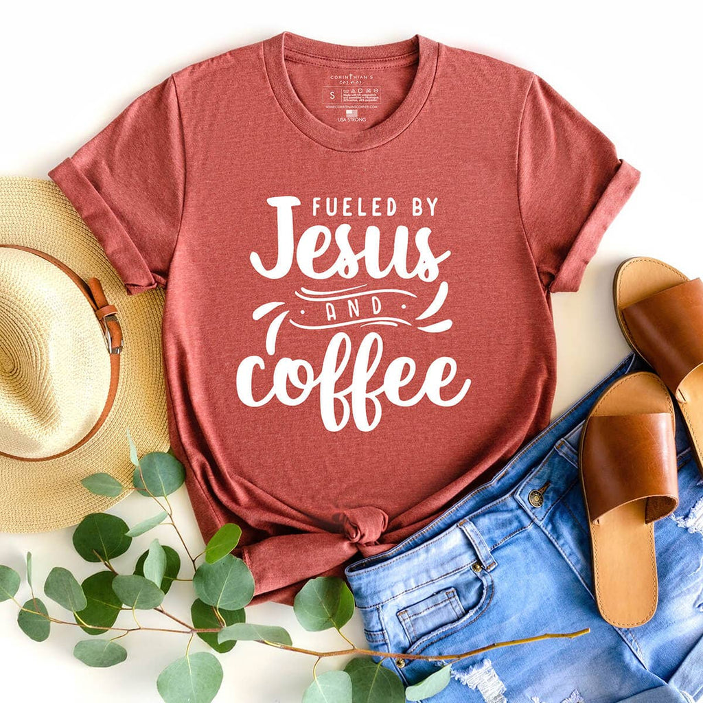 Fueled By Jesus and Coffee Graphic - Adult & Kids T-Shirts, Sweatshirts & Hoodies apparel design preview 1
