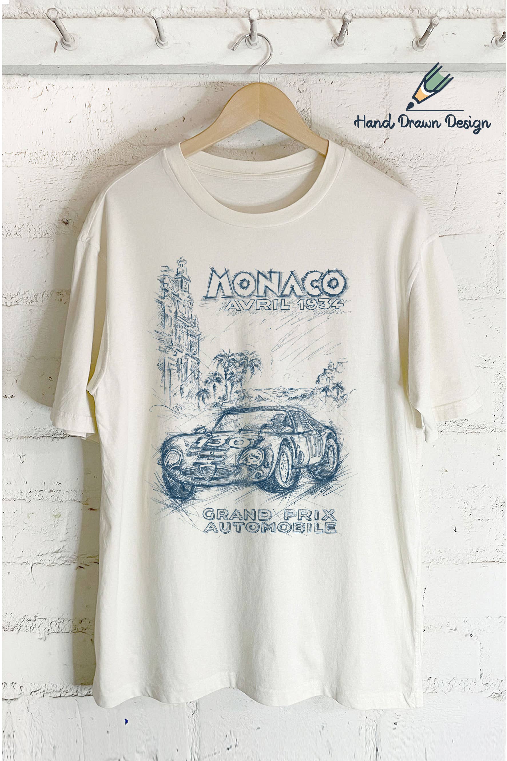 Monaco Grand Prix- Hand Drawn Design (Oversized - Adult & Kids T-Shirts, Sweatshirts & Hoodies apparel design preview 1