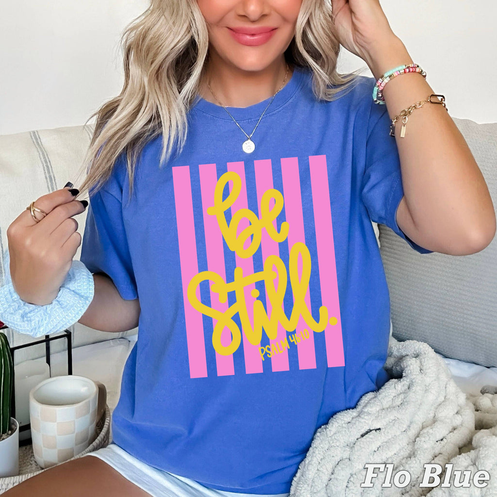 Be Still Psalm 46:10 Christian Comfort Color - Adult & Kids T-Shirts, Sweatshirts & Hoodies apparel design preview 1