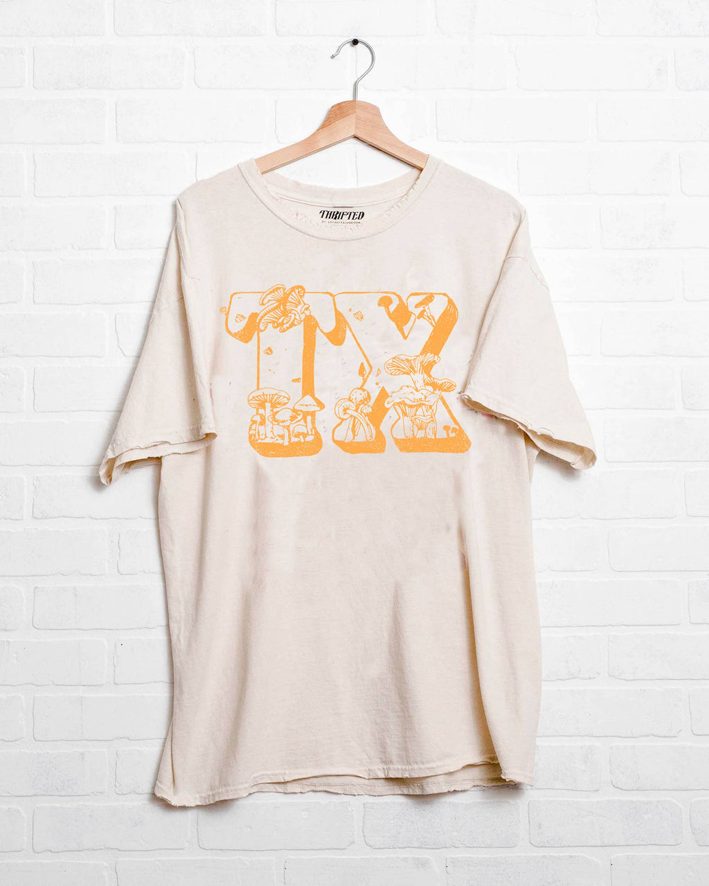 Texas Tx Mushrooms Off White Thrifted Graphic - Adult & Kids T-Shirts, Sweatshirts & Hoodies apparel design preview 1