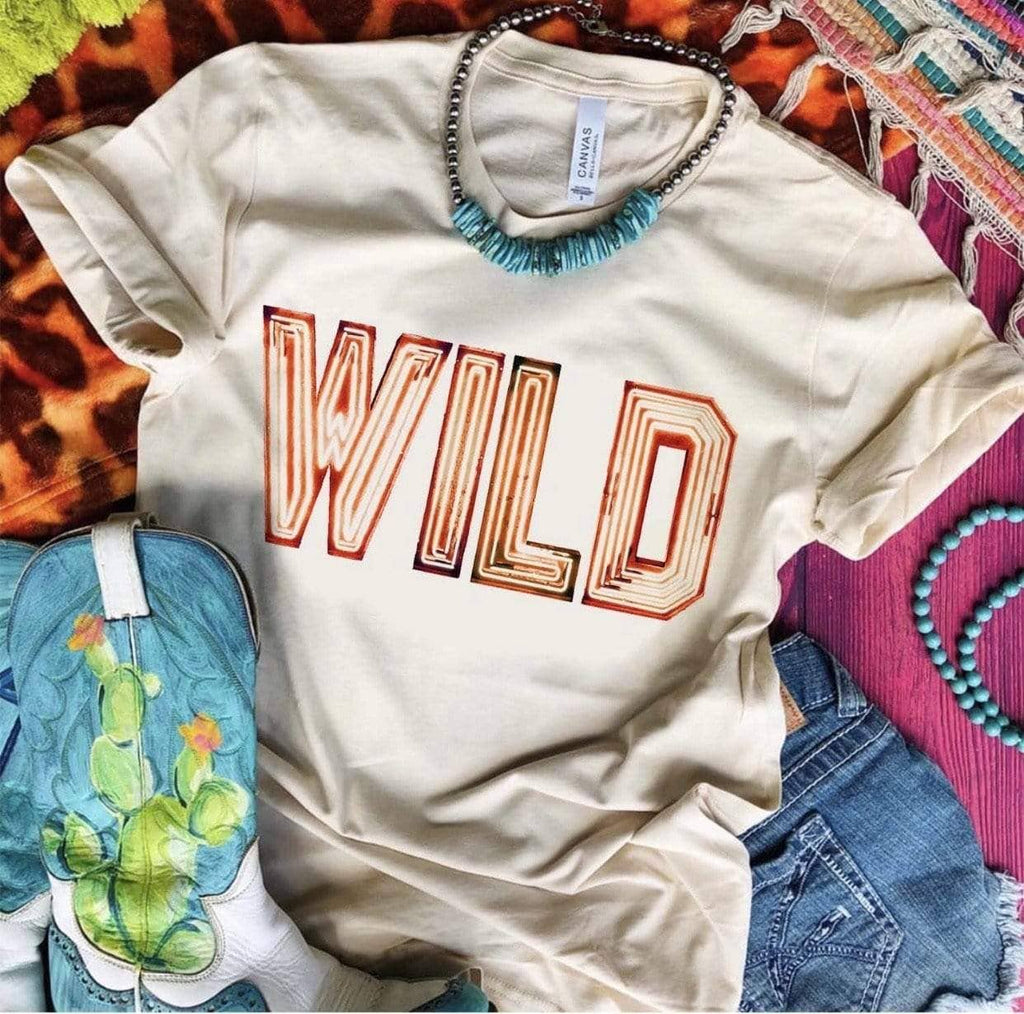 Wild Marquee Letters Cream - Adult & Kids T-Shirts, Sweatshirts & Hoodies apparel design preview 1