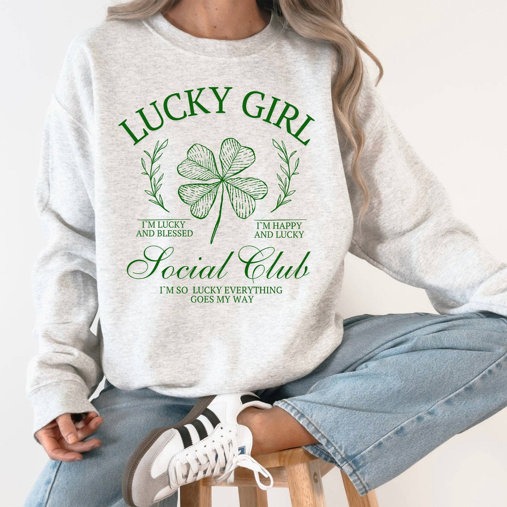 Lucky Girl Social Club, St Patrick's Day, Irish - Adult & Kids T-Shirts, Sweatshirts & Hoodies apparel design preview 1