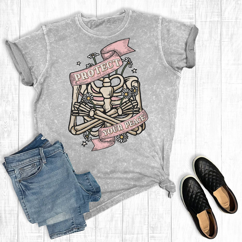 Protect Your Peace Mineral Wash Graphic - Adult & Kids T-Shirts, Sweatshirts & Hoodies apparel design preview 1