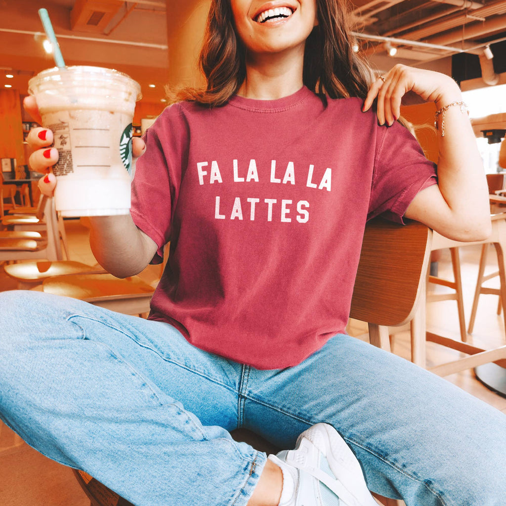 Fa La Lattes Coffee Lover Christmas - Adult & Kids T-Shirts, Sweatshirts & Hoodies apparel design preview 1