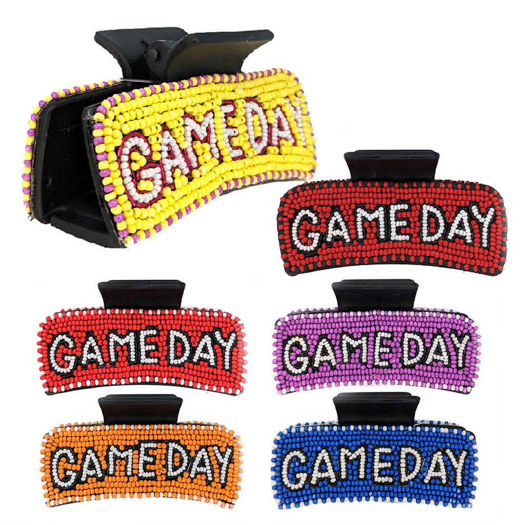 Gameday Lettering Seed Beaded Hair Claw Clip - Adult & Kids T-Shirts, Sweatshirts & Hoodies apparel design preview 1