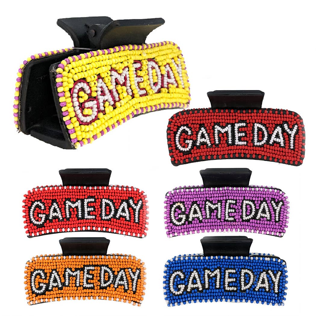 Gameday Lettering Seed Beaded Hair Claw Clip - Adult & Kids T-Shirts, Sweatshirts & Hoodies apparel design preview 1