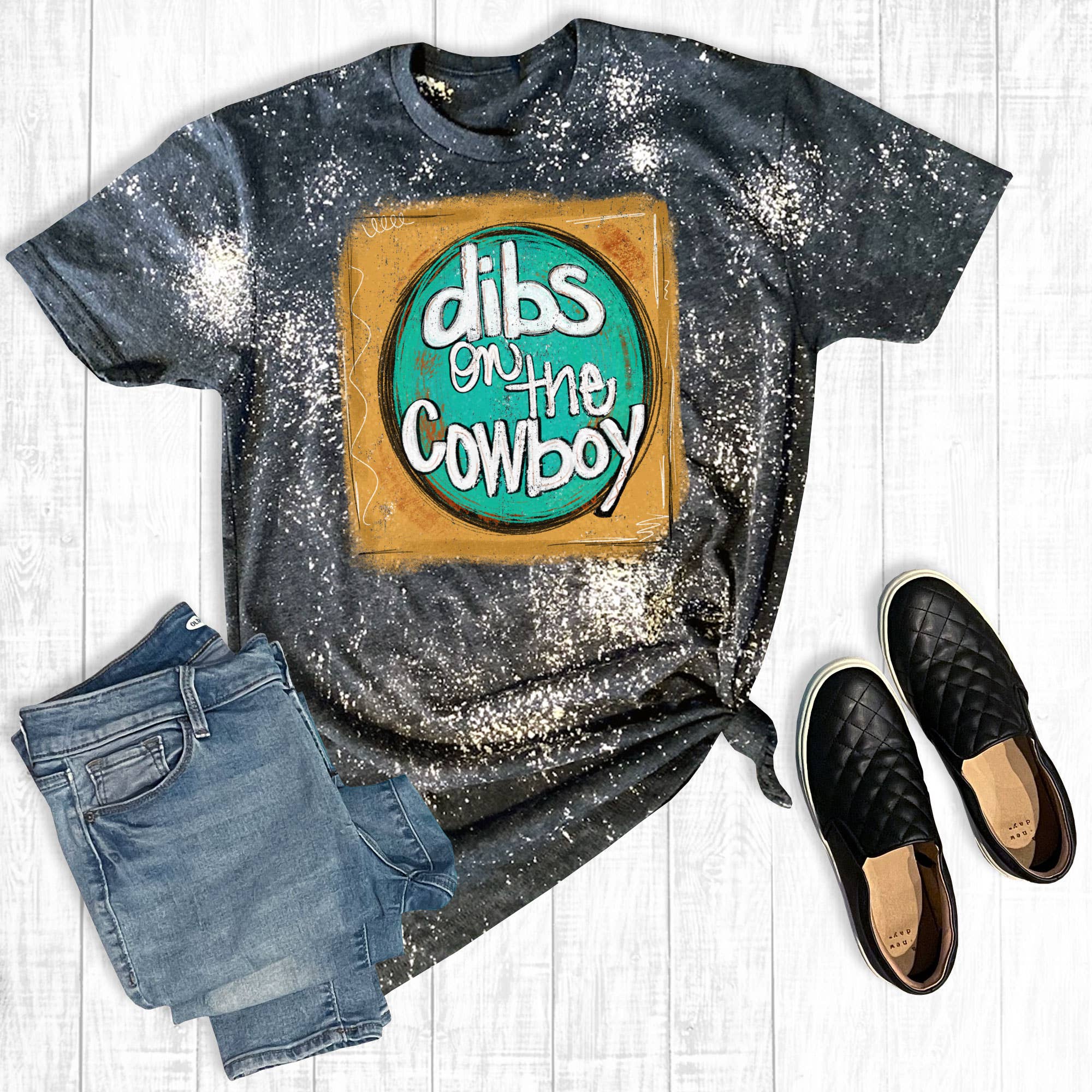 Distressed Dibs On the Cowboy - Adult & Kids T-Shirts, Sweatshirts & Hoodies apparel design preview 1