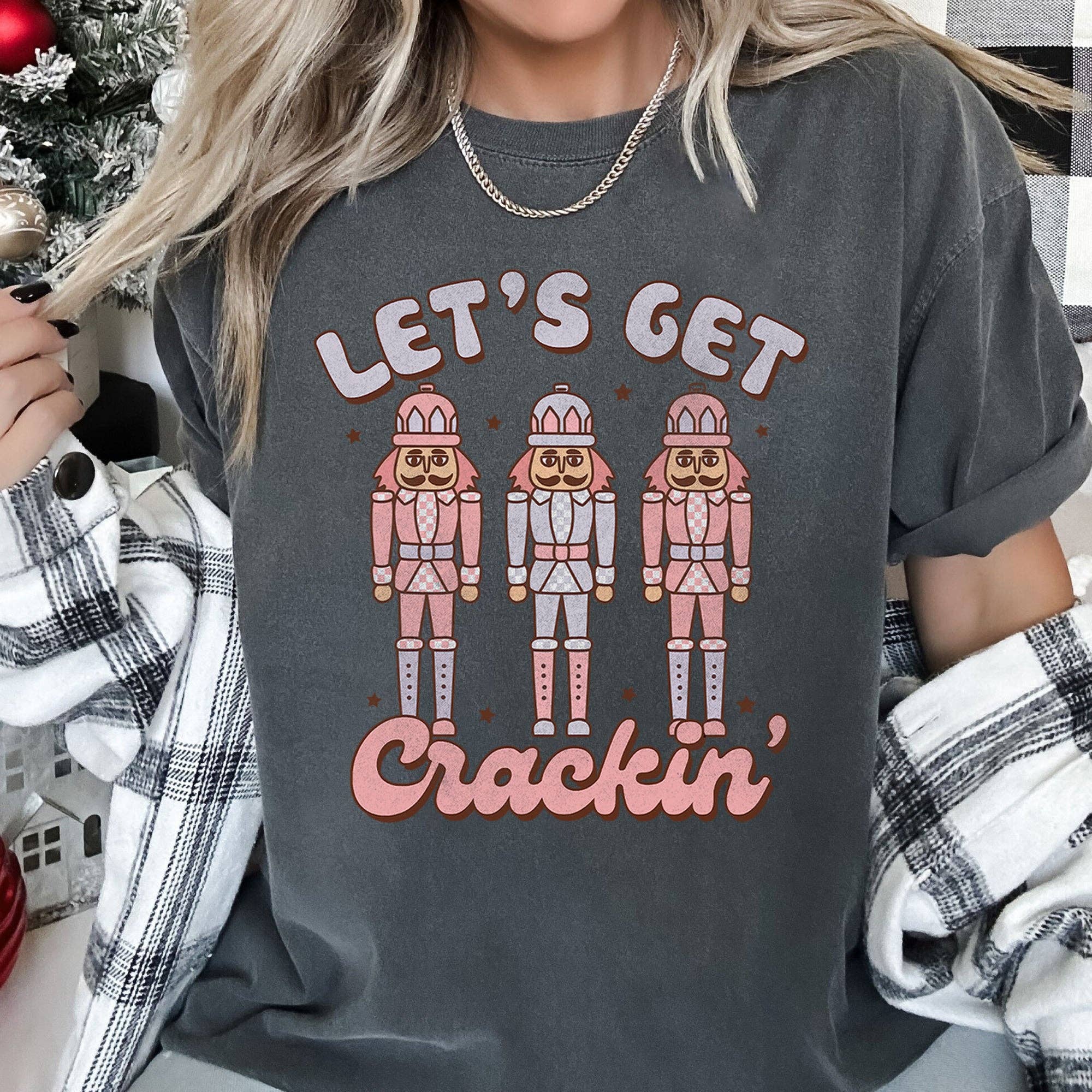 Let's Get Cracking, Nutcracker, Christmas, Retro,, - Adult & Kids T-Shirts, Sweatshirts & Hoodies apparel design preview 1