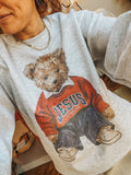 Jesus Loves Me Teddy Bear Religious Crew Neck - Adult & Kids T-Shirts, Sweatshirts & Hoodies apparel design preview 1