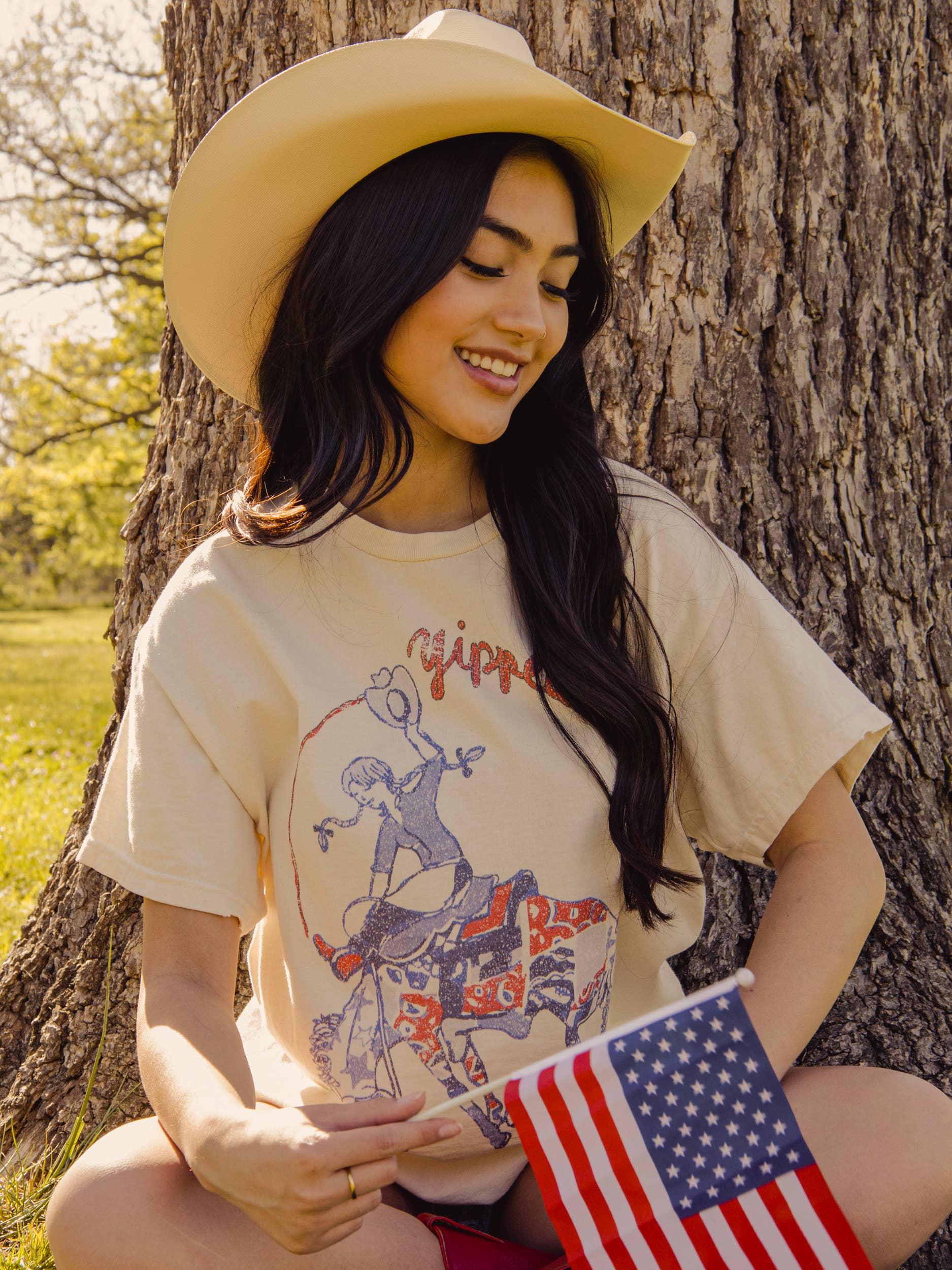 Yippee Off White Thrifted Graphic - Adult & Kids T-Shirts, Sweatshirts & Hoodies apparel design preview 1