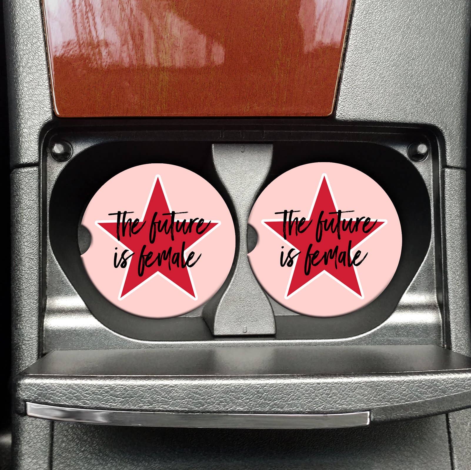 The Future Is Female Car Coasters - Adult & Kids T-Shirts, Sweatshirts & Hoodies apparel design preview 1