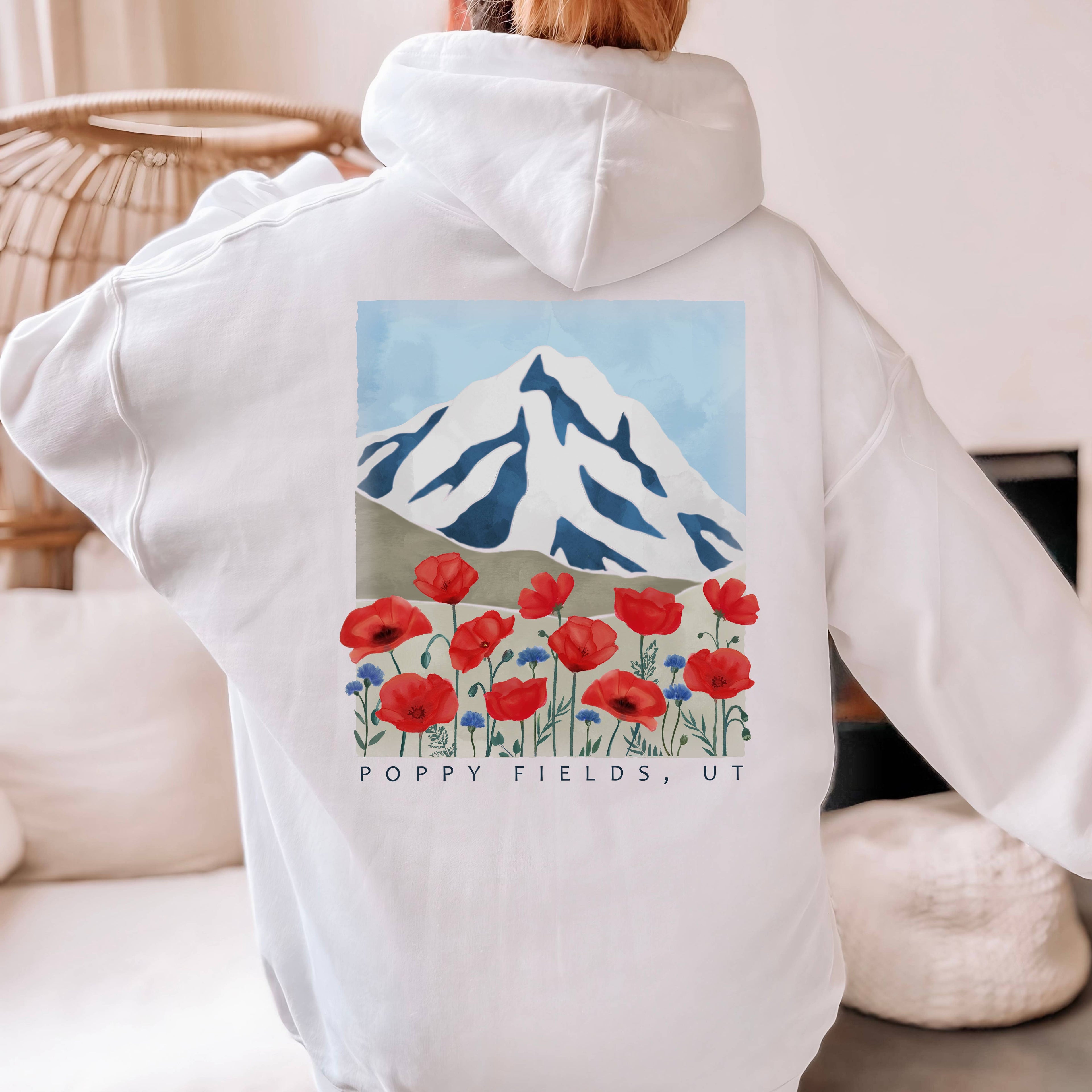 Mountain Poppies Floral Sizes S-2XL - Adult & Kids T-Shirts, Sweatshirts & Hoodies apparel design preview 1
