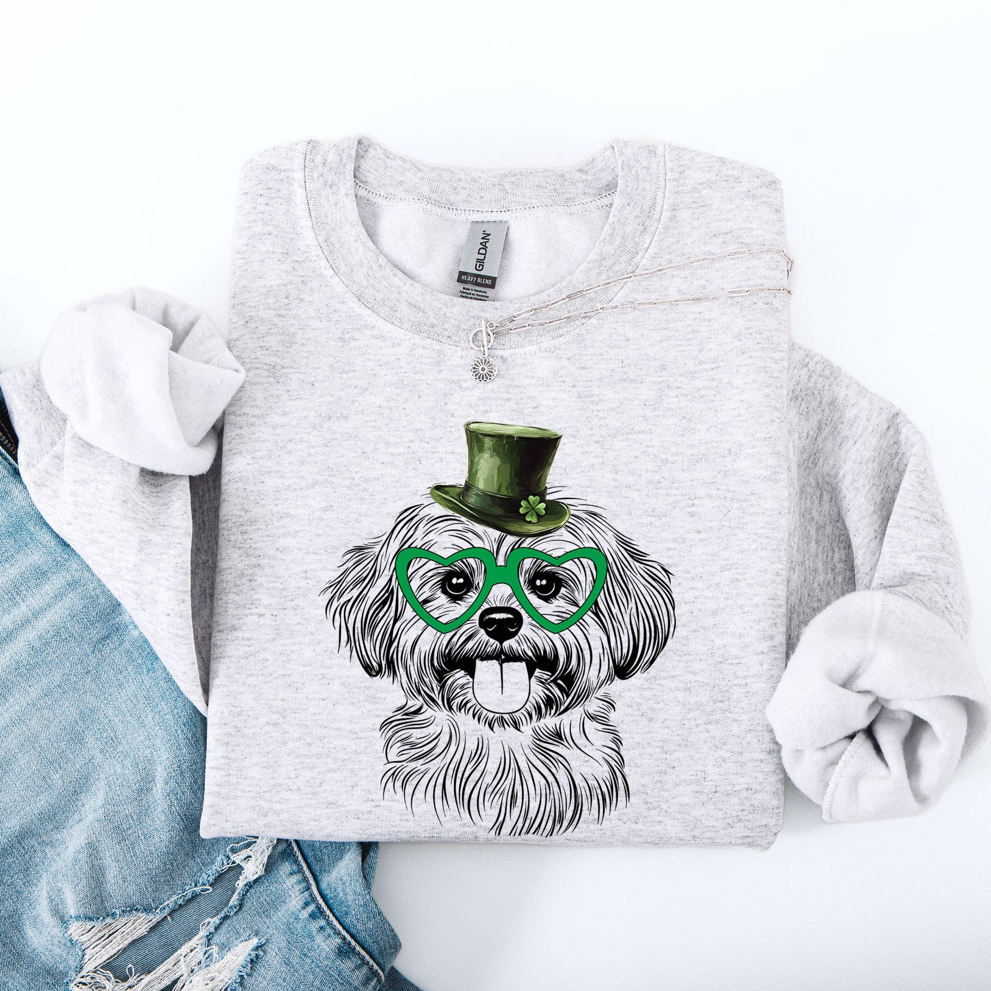 Havanese, Dog, St Patrick's Day, Lucky, Irish - Adult & Kids T-Shirts, Sweatshirts & Hoodies apparel design preview 1