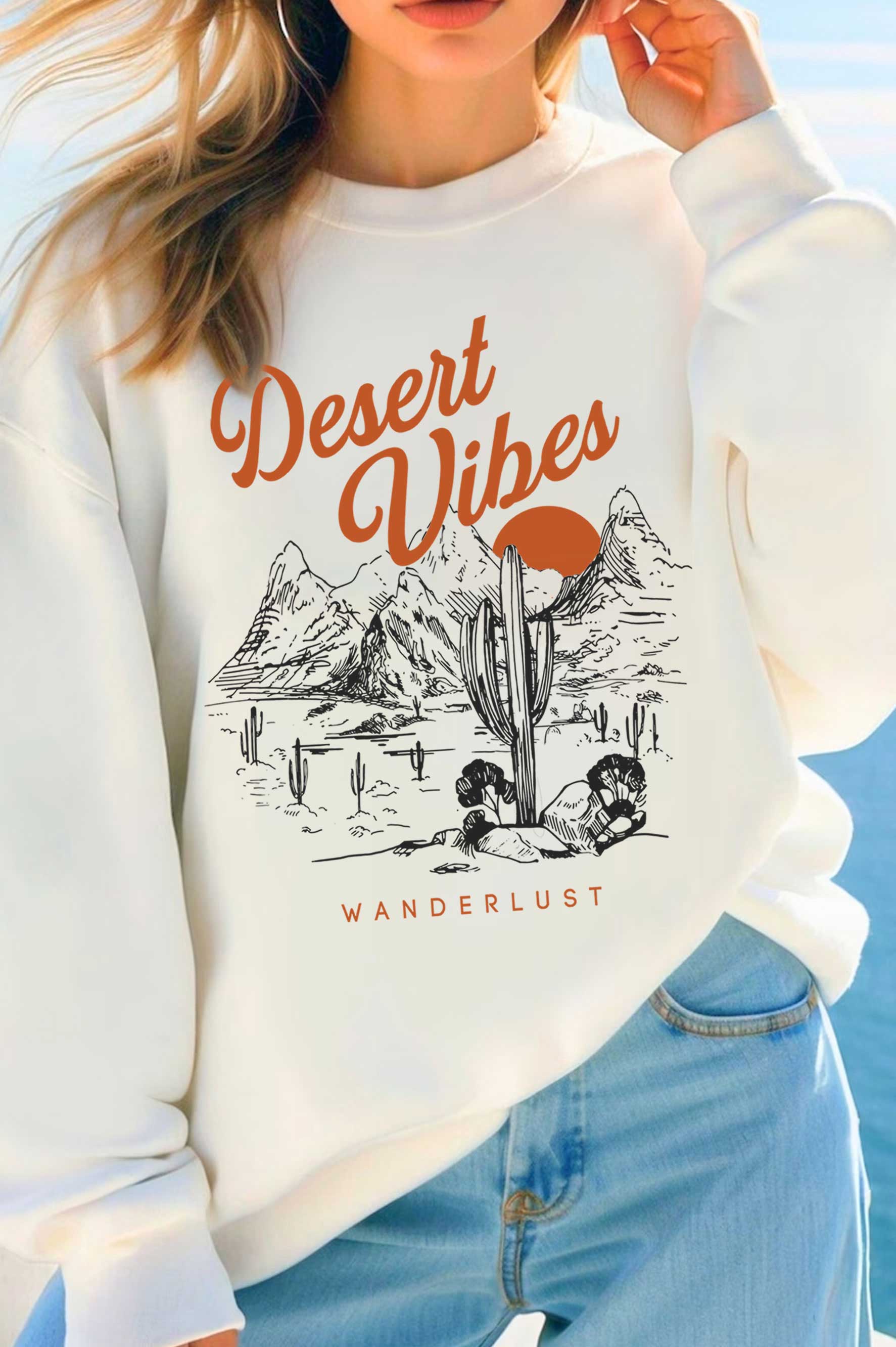 Desert Vibes Wanderlust Graphic Brushed - Adult & Kids T-Shirts, Sweatshirts & Hoodies apparel design preview 1