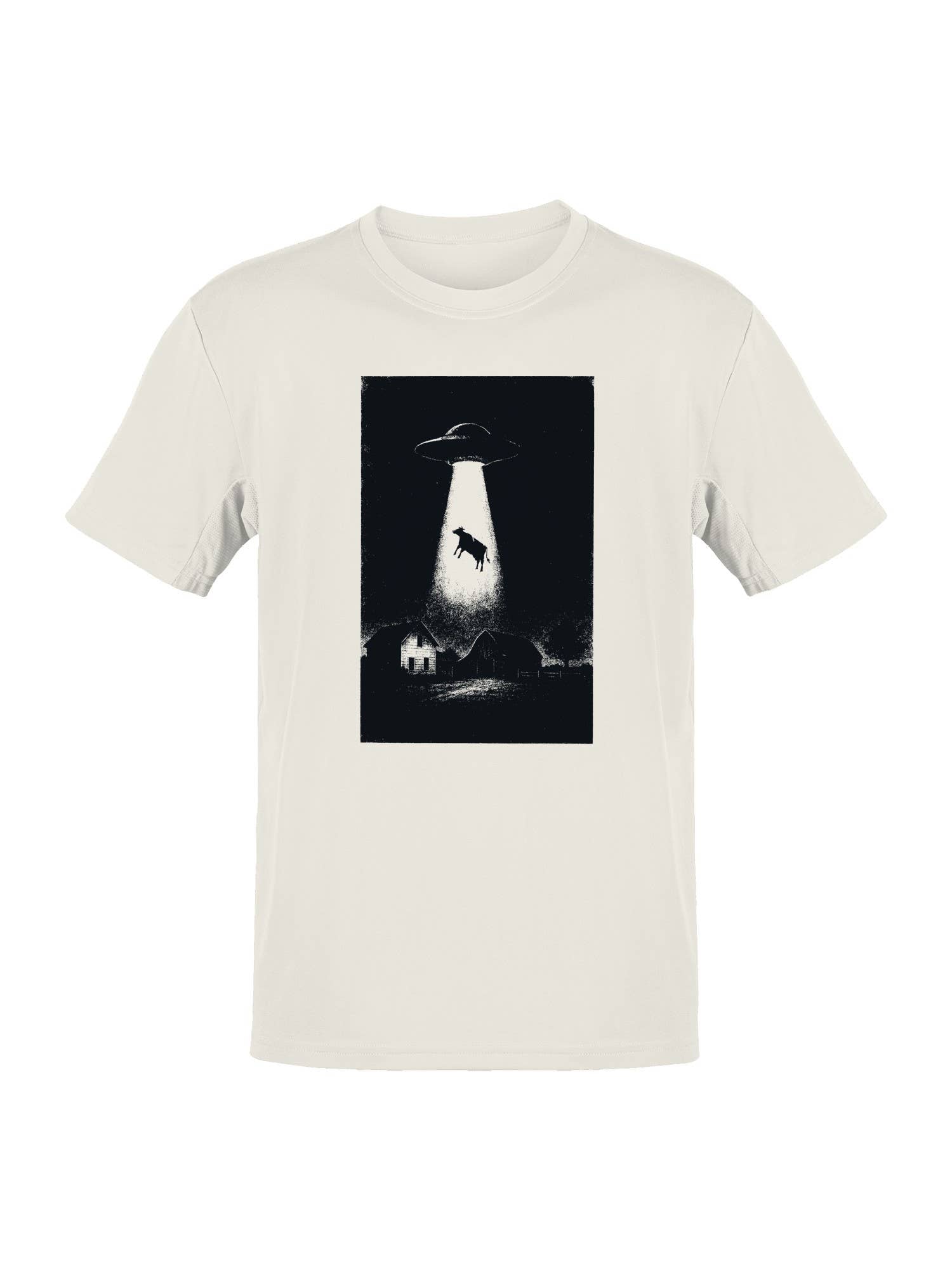 Ufo Abduction: Cow in Spotlight Men's - Adult & Kids T-Shirts, Sweatshirts & Hoodies apparel design preview 1