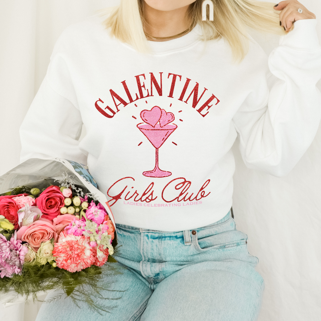 Galentine Girls Club Valentines Graphic Crewneck - Adult & Kids T-Shirts, Sweatshirts & Hoodies apparel design preview 1