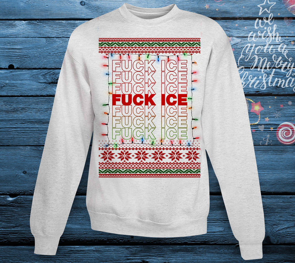 Fuck Ice Ugly Christmas - Adult & Kids T-Shirts, Sweatshirts & Hoodies apparel design preview 1