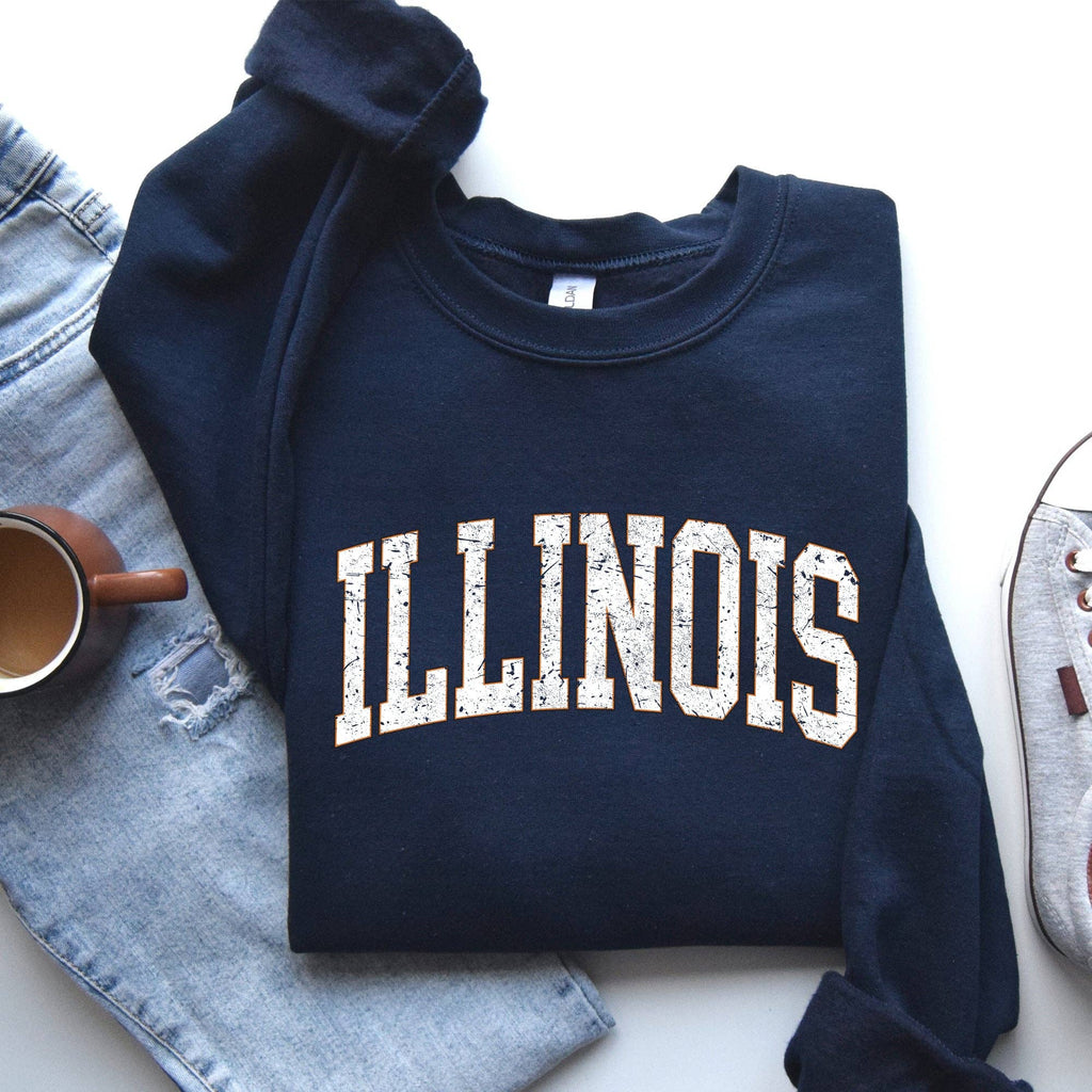Illinois Football Sports Game Day Touchdown State - Adult & Kids T-Shirts, Sweatshirts & Hoodies apparel design preview 1