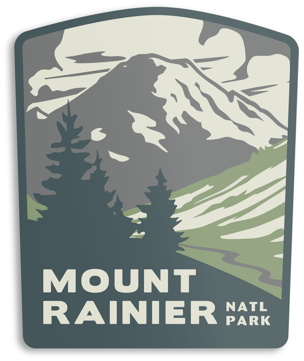 Mount Rainier National Park Sticker - Adult & Kids T-Shirts, Sweatshirts & Hoodies apparel design preview 1
