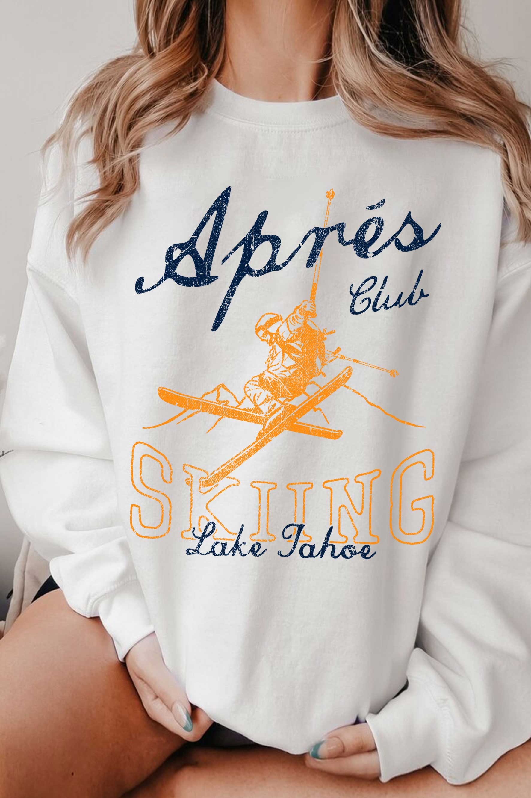 Apres Club Skiing Lake Tahoe Graphic Brushed - Adult & Kids T-Shirts, Sweatshirts & Hoodies apparel design preview 1