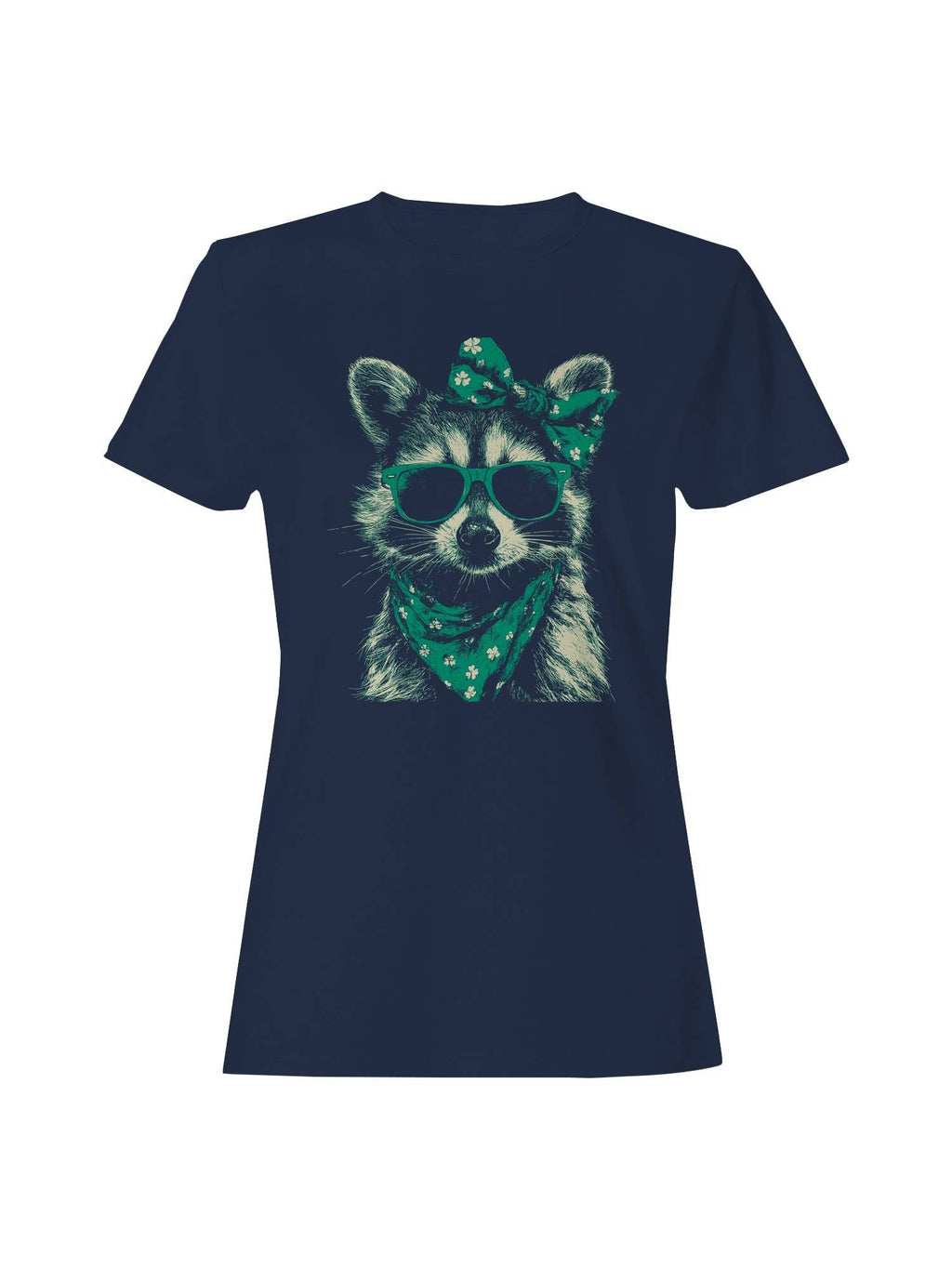 St. Patrick's Day Trendy Raccoon Shamrock Scarf - Adult & Kids T-Shirts, Sweatshirts & Hoodies apparel design preview 1