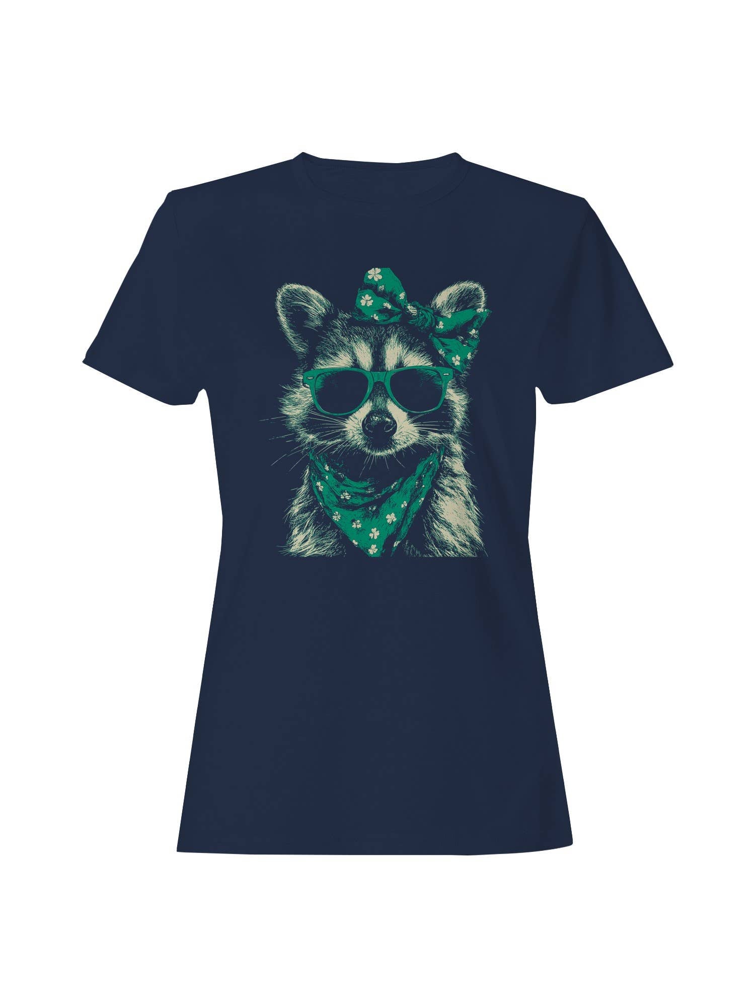 St. Patrick's Day Trendy Raccoon Shamrock Scarf - Adult & Kids T-Shirts, Sweatshirts & Hoodies apparel design preview 1
