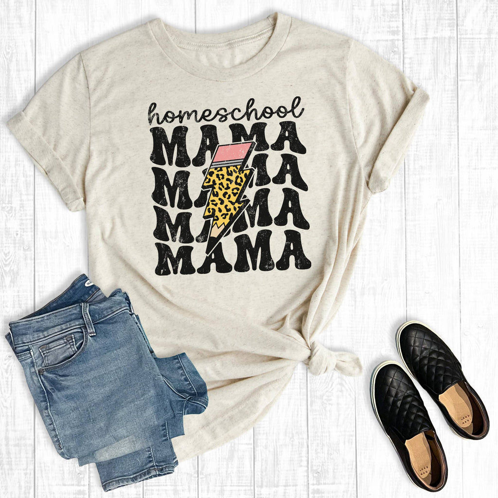 Retro Lightning Homeschool Mama Graphic - Adult & Kids T-Shirts, Sweatshirts & Hoodies apparel design preview 1