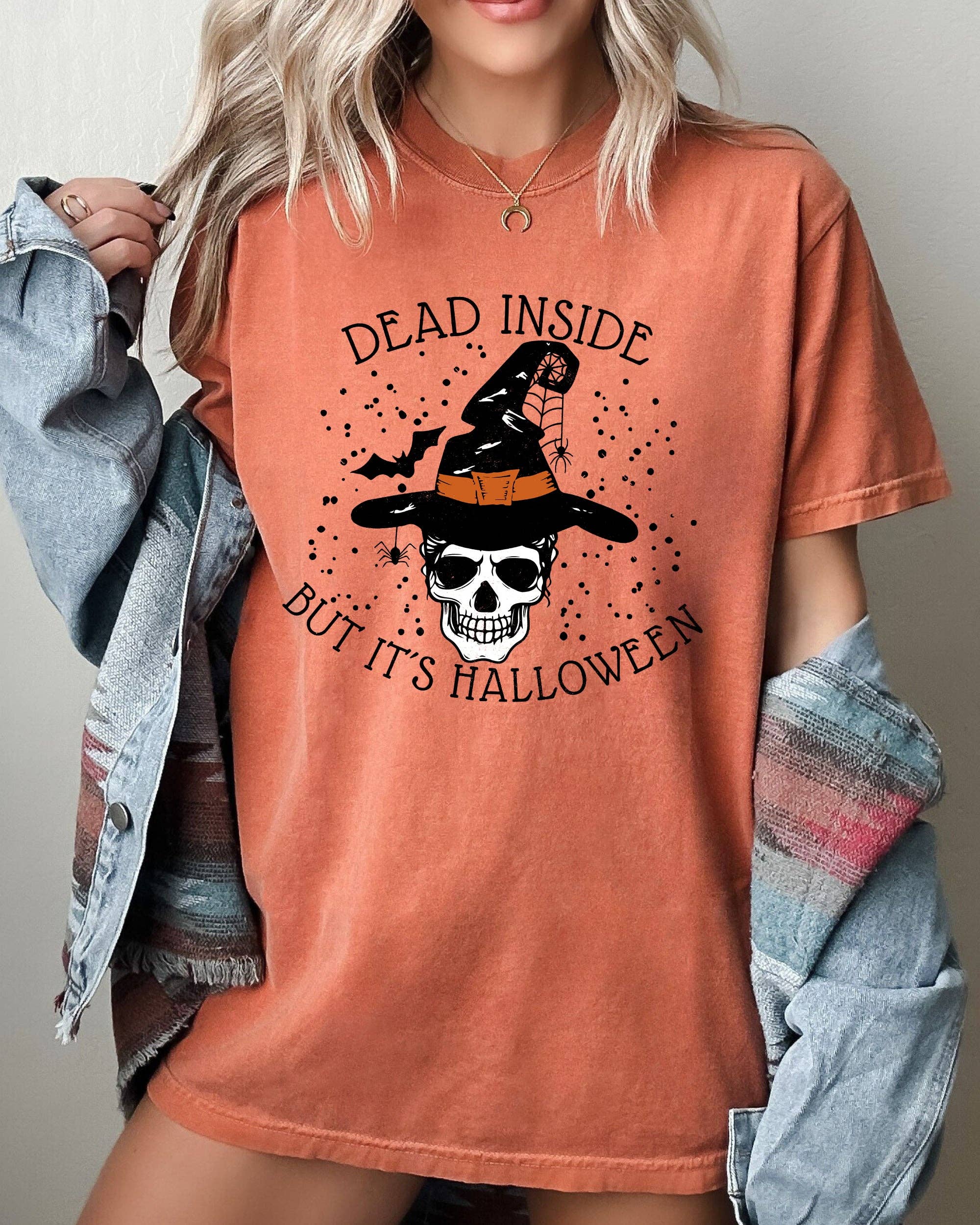 Dead Inside, Skeleton, Ghost, Western, Halloween - Adult & Kids T-Shirts, Sweatshirts & Hoodies apparel design preview 1