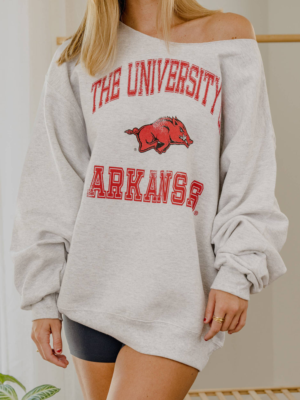 Ark Razorbacks Vintage Sport Ash Gray Flashdance - Adult & Kids T-Shirts, Sweatshirts & Hoodies apparel design preview 1