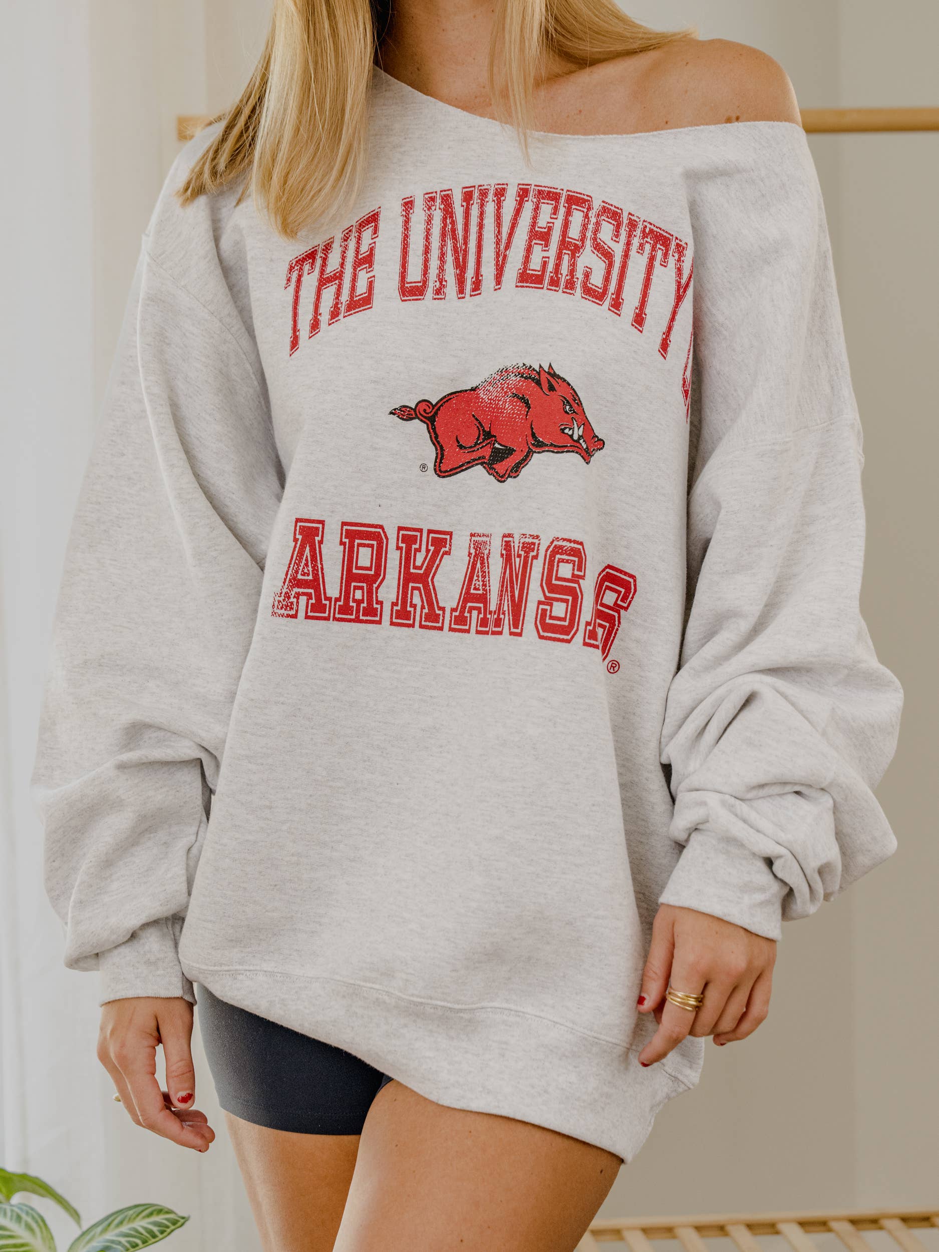 Ark Razorbacks Vintage Sport Ash Gray Flashdance - Adult & Kids T-Shirts, Sweatshirts & Hoodies apparel design preview 1