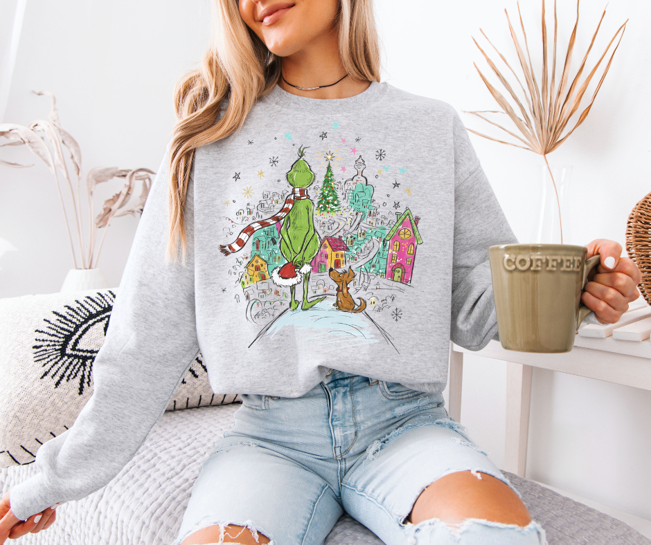 Grinch and Max - Adult & Kids T-Shirts, Sweatshirts & Hoodies apparel design preview 1