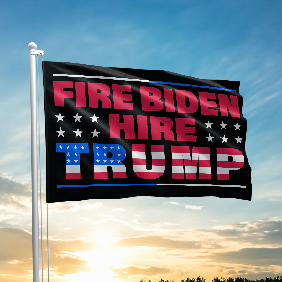 Fire Biden Hire Trump Flag 2352 - Adult & Kids T-Shirts, Sweatshirts & Hoodies apparel design preview 1