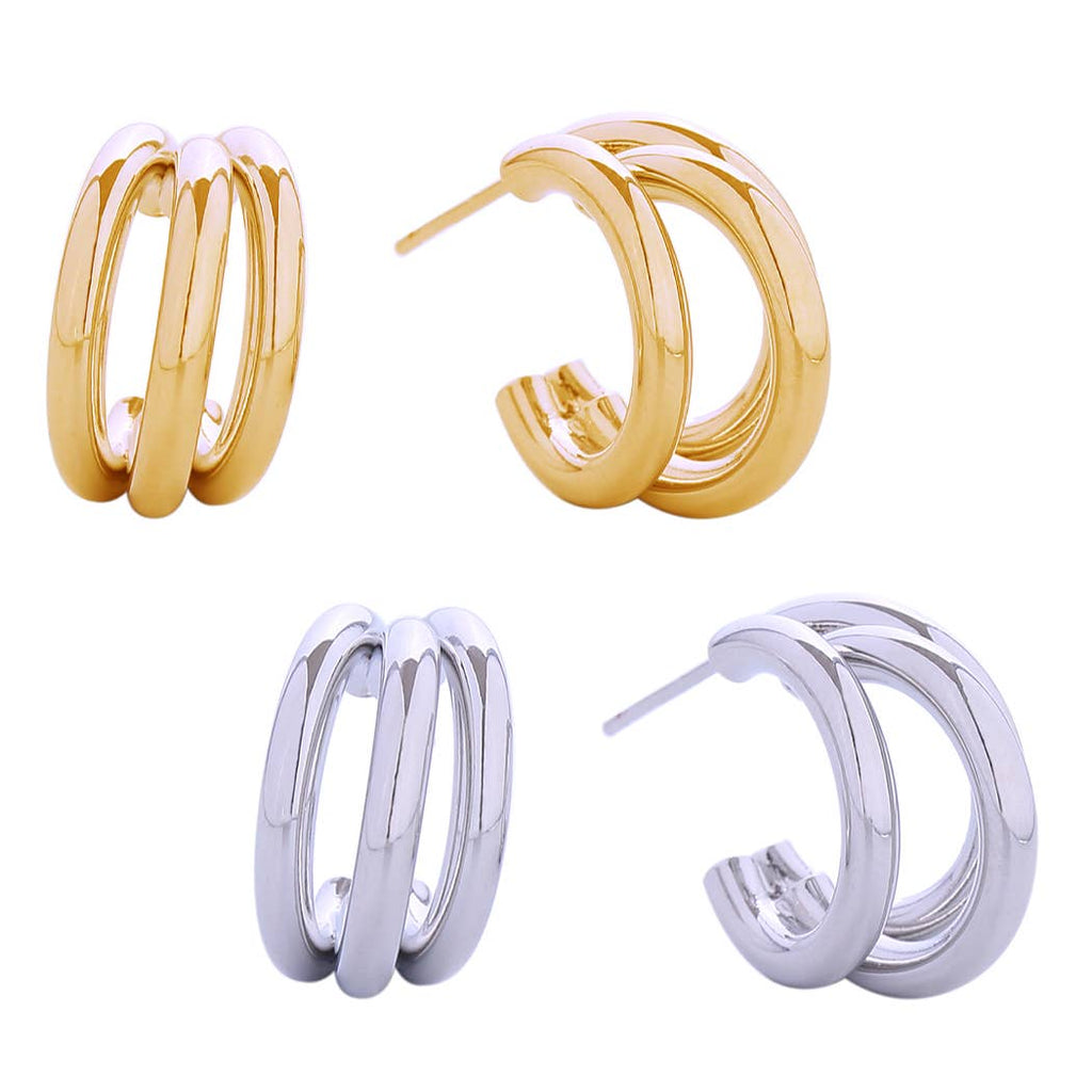 14K Gold-Dipped Layered Hoop Earrings - Adult & Kids T-Shirts, Sweatshirts & Hoodies apparel design preview 1