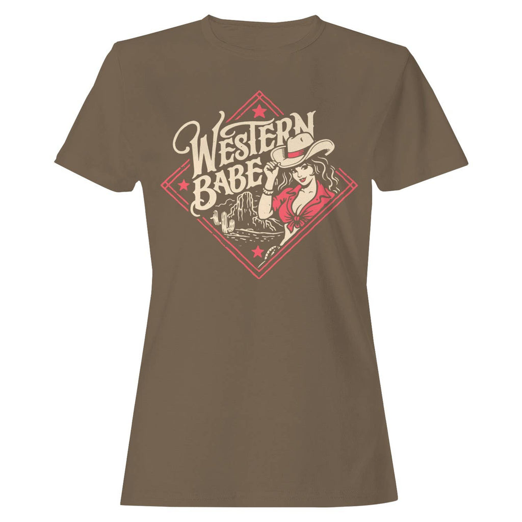 Western Retro Cowgirl Women's Brown Savana - Adult & Kids T-Shirts, Sweatshirts & Hoodies apparel design preview 1