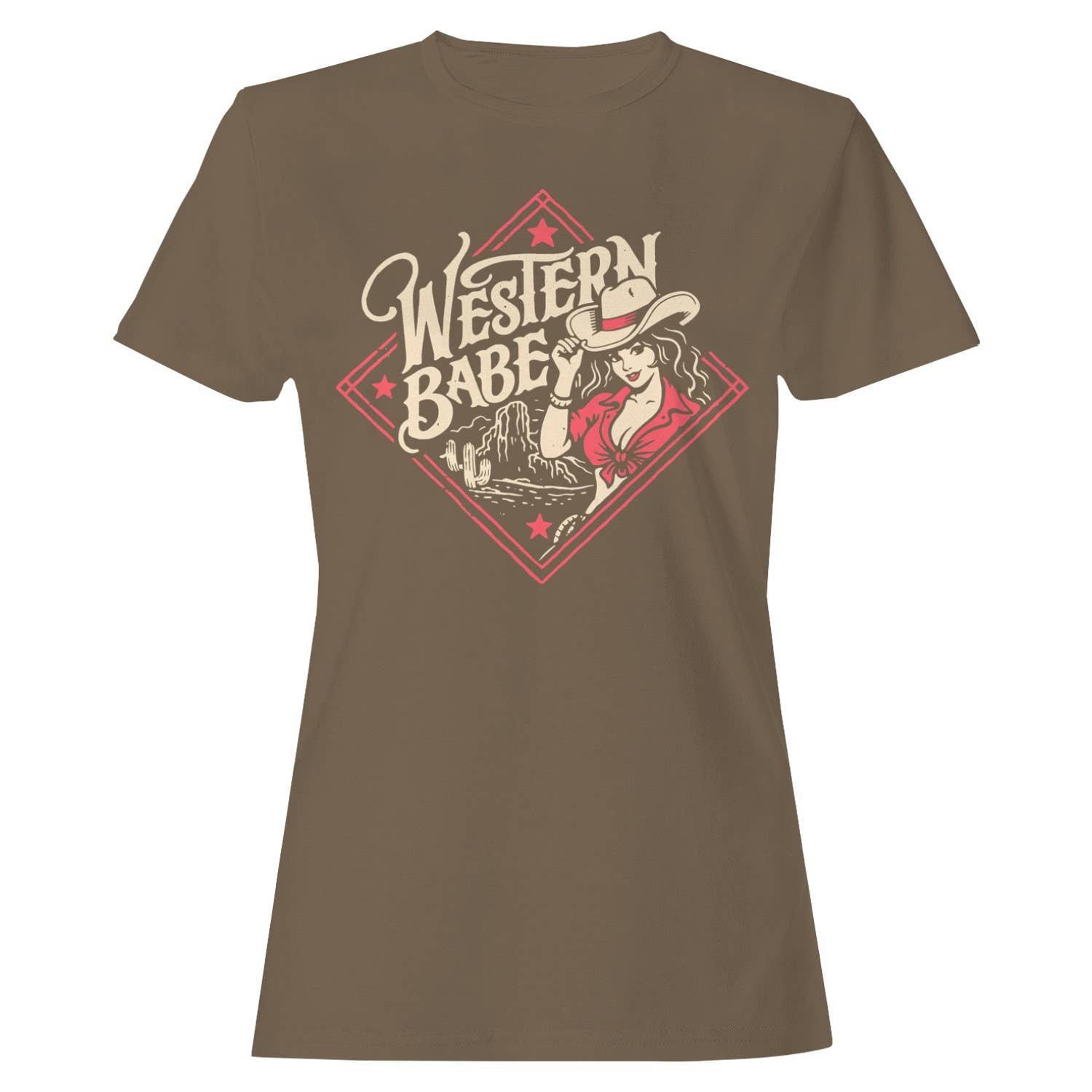 Western Retro Cowgirl Women's Brown Savana - Adult & Kids T-Shirts, Sweatshirts & Hoodies apparel design preview 1