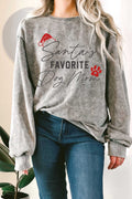 Santa's Favorite Dog Mom Mineral Terry - Adult & Kids T-Shirts, Sweatshirts & Hoodies apparel design preview 1