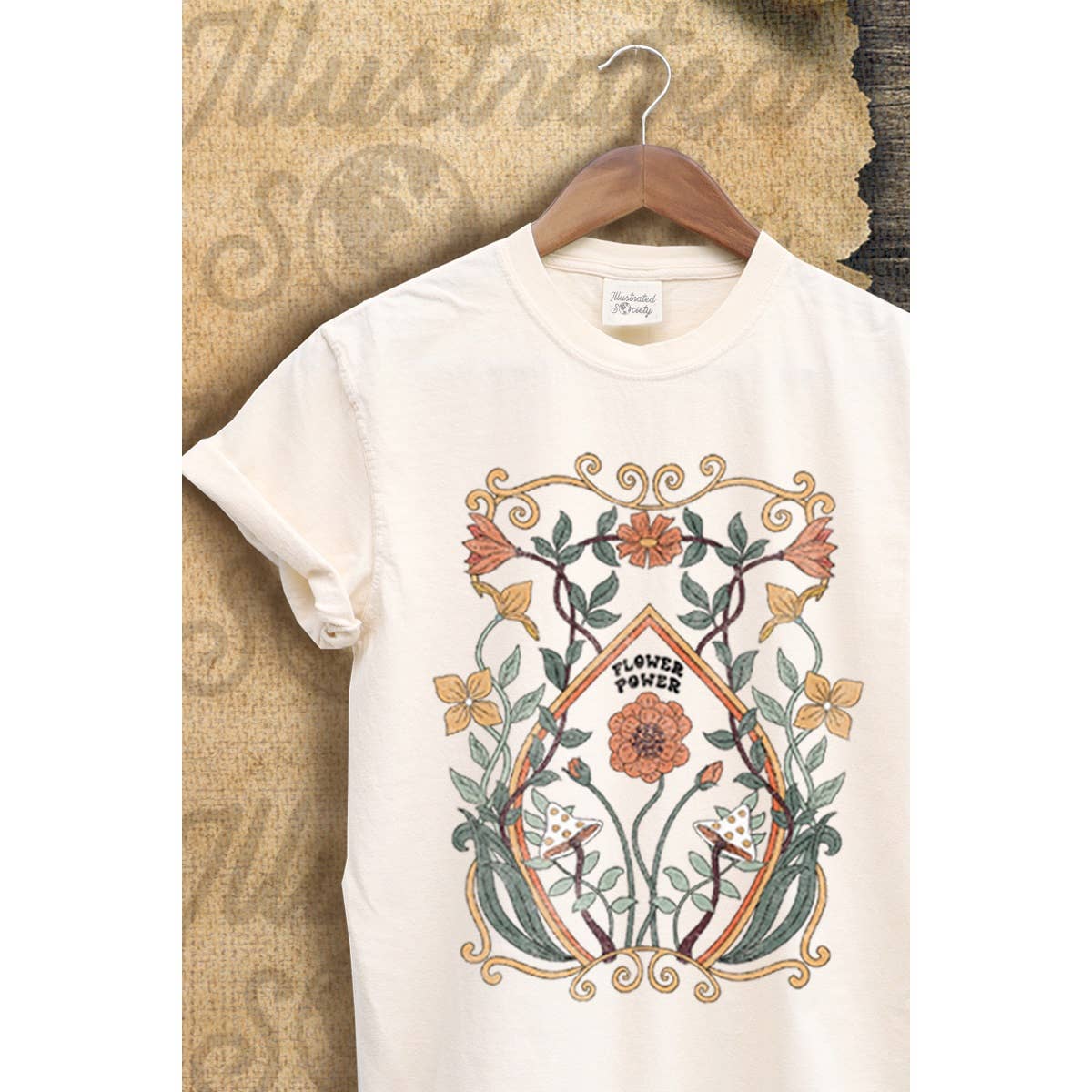 Flower Power Vintage Graphic - Adult & Kids T-Shirts, Sweatshirts & Hoodies apparel design preview 1
