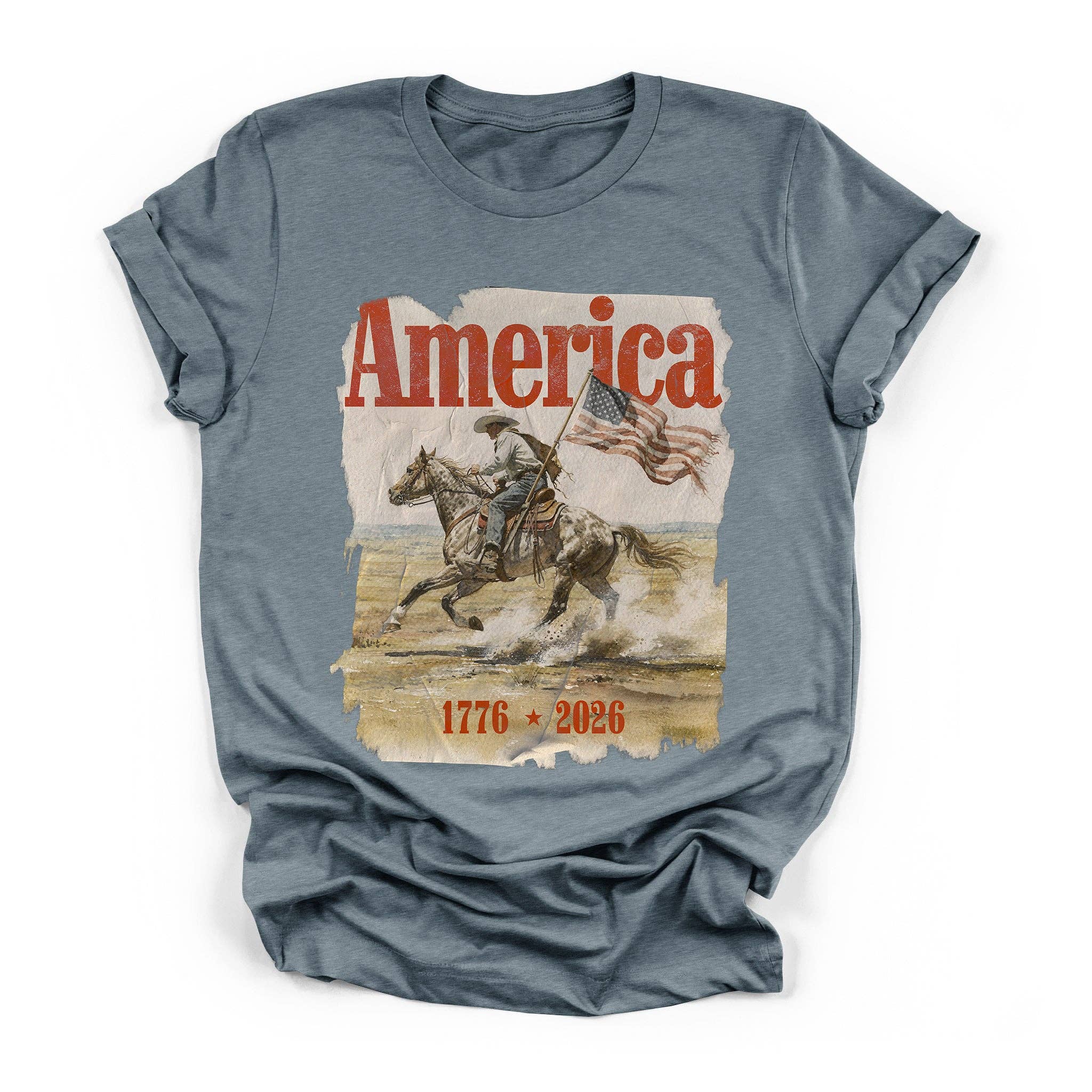 Heritage Cowboy Americana Art - Adult & Kids T-Shirts, Sweatshirts & Hoodies apparel design preview 1