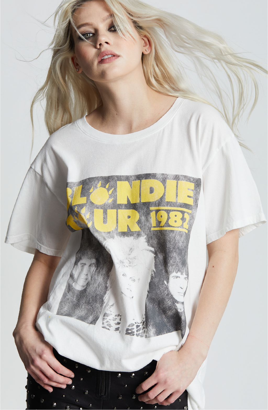 302184 1030 Blondie Tour 1982 Tracks Across America - Adult & Kids T-Shirts, Sweatshirts & Hoodies apparel design preview 1