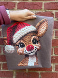 Faux Yarn Rudolph On Comfort Colors Espresso - Adult & Kids T-Shirts, Sweatshirts & Hoodies apparel design preview 1