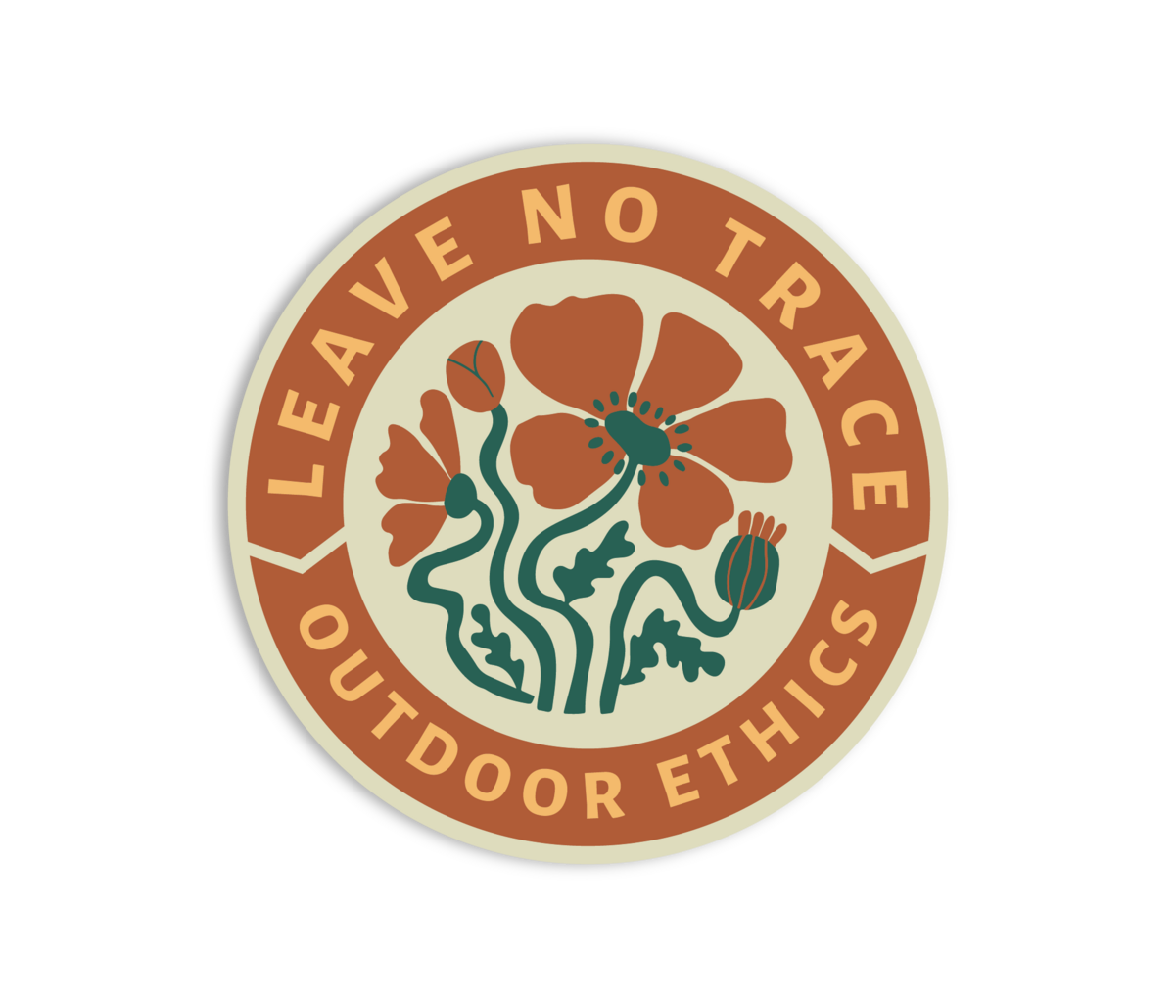 Leave No Trace Outdoor Ethics Sticker - Adult & Kids T-Shirts, Sweatshirts & Hoodies apparel design preview 1