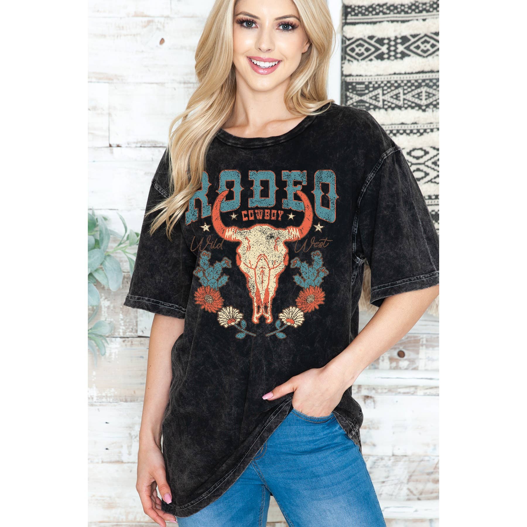 Rodeo Unisex Oversized Mineral Wash - Adult & Kids T-Shirts, Sweatshirts & Hoodies apparel design preview 1