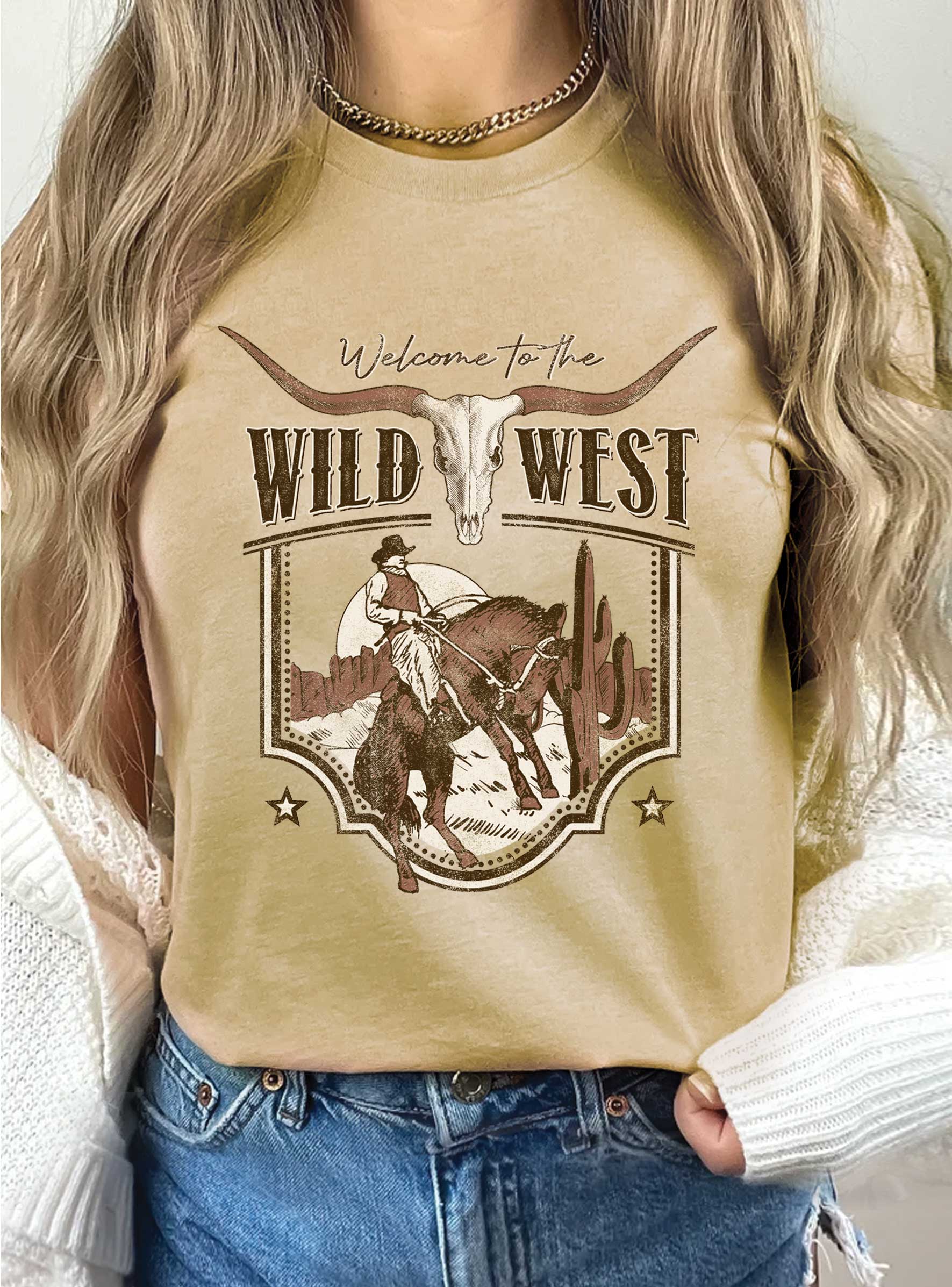 Welcome To the Wild West Graphic - Adult & Kids T-Shirts, Sweatshirts & Hoodies apparel design preview 1