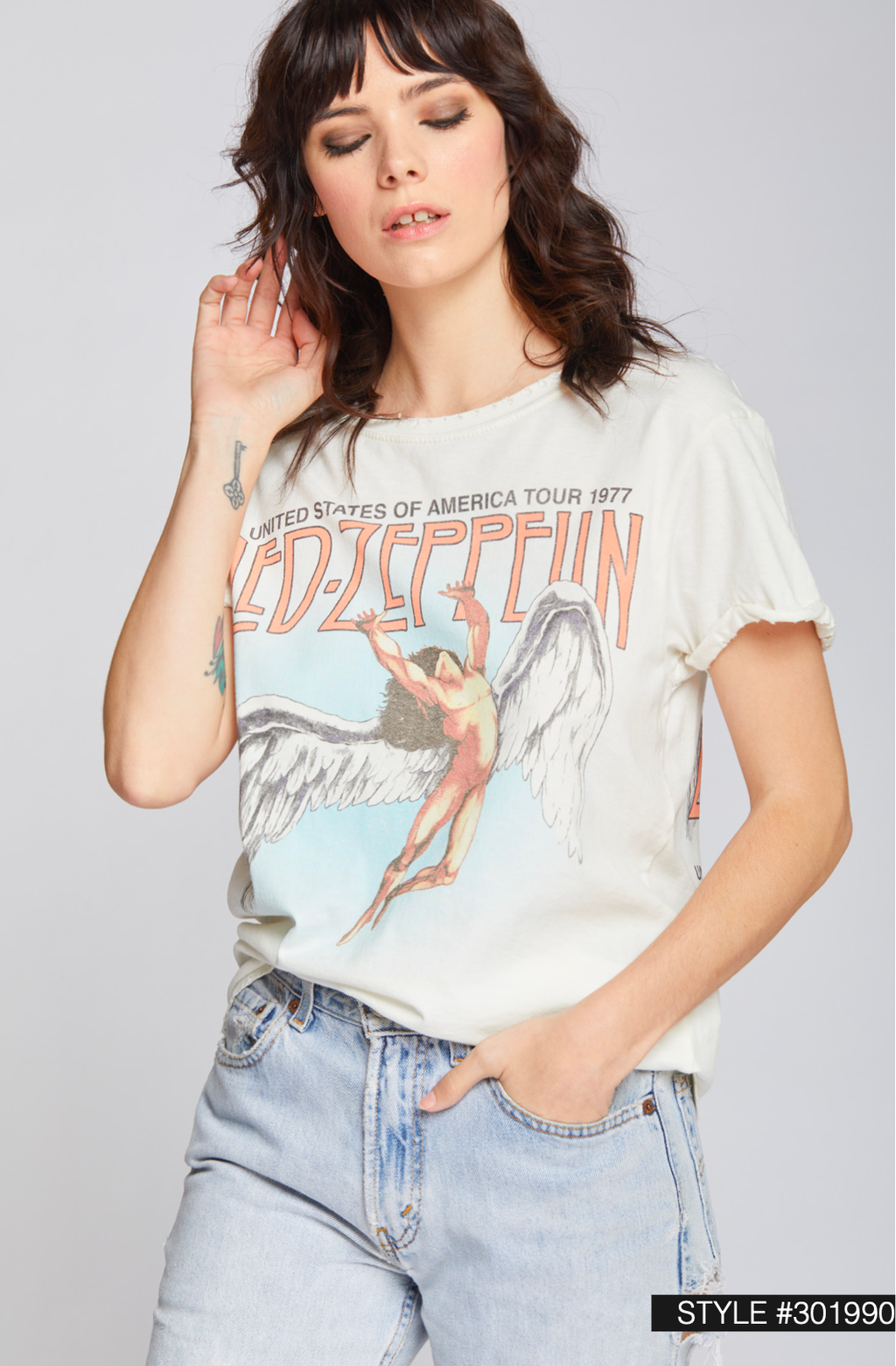 301990 228 Led Zeppelin America Tour 1977 - Adult & Kids T-Shirts, Sweatshirts & Hoodies apparel design preview 1