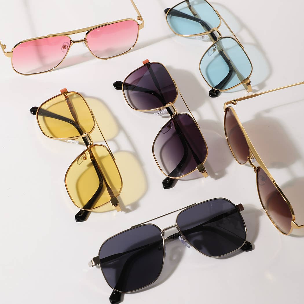 Square Aviator Metal Frame Unisex Sunglasses - Adult & Kids T-Shirts, Sweatshirts & Hoodies apparel design preview 1
