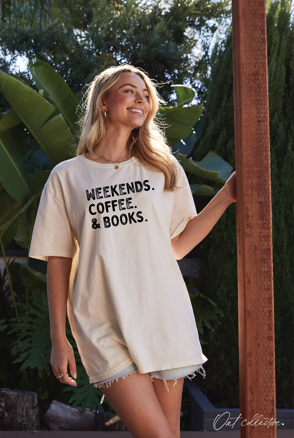 Weekends Coffee and Books Oversized Graphic Top - Adult & Kids T-Shirts, Sweatshirts & Hoodies apparel design preview 1