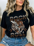 Rock and Roll World Tour Tiger Graphic - Adult & Kids T-Shirts, Sweatshirts & Hoodies apparel design preview 1