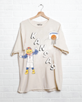 Ku Jayhawks Retro Basketball Off White Thrifted - Adult & Kids T-Shirts, Sweatshirts & Hoodies apparel design preview 1