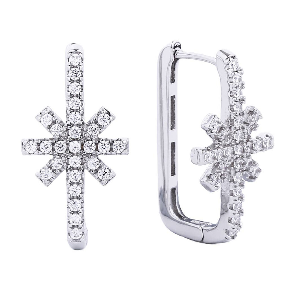 14K Gold-Dipped Cz Snowflake Design Huggie Earring - Adult & Kids T-Shirts, Sweatshirts & Hoodies apparel design preview 1
